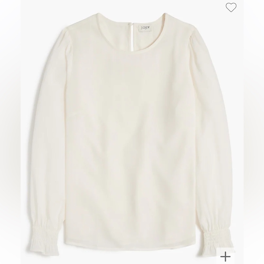 J crew Long-sleeve top with smocked cuffs